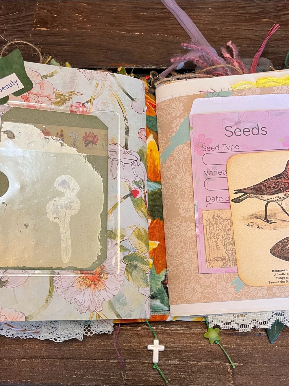 Bird Cardinal Junk Journal Faith Christian Floral Softcover 3 Signatures - Picture 12 of 16